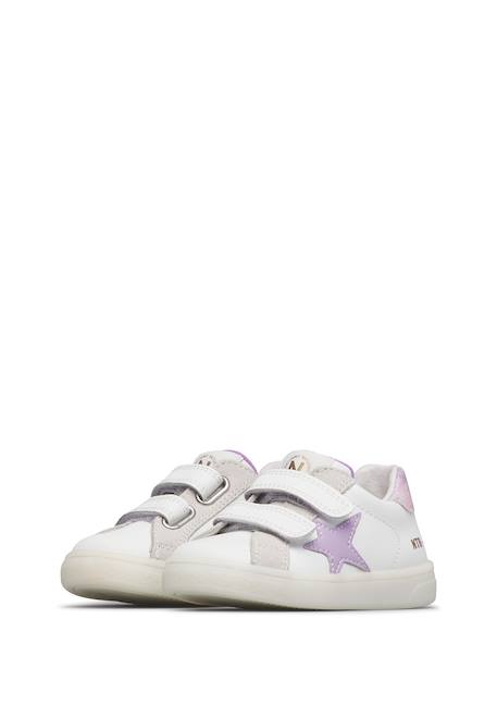 Baskets en cuir et en daim pinn vl. Blanc-lilas 5 - vertbaudet enfant 