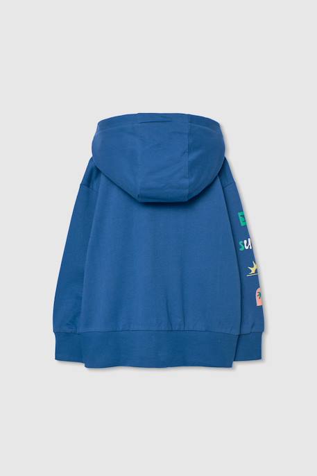 Sweat zippé enfant capuche coton Bleu 2 - vertbaudet enfant 