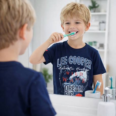T-shirt manches courtes garçon avec imprimé Blanc+Bleu+Gris+Marine 17 - vertbaudet enfant 