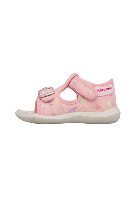 Sandales à bout ouvert « open toe » en tissu paros Rose- 3 - vertbaudet enfant 