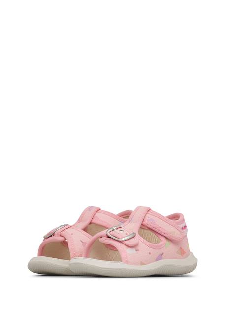 Sandales à bout ouvert « open toe » en tissu paros Rose- 5 - vertbaudet enfant 