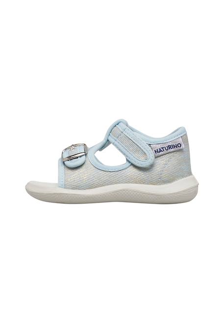 Sandales ouvertes en tissu laminé paros Céleste- 3 - vertbaudet enfant 