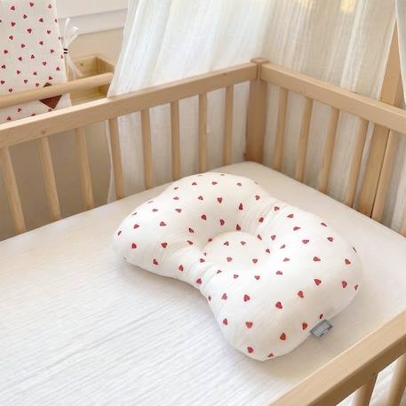Coussin cale-tête ergonomique en gaze de coton lovio Bleu+Rouge 8 - vertbaudet enfant 
