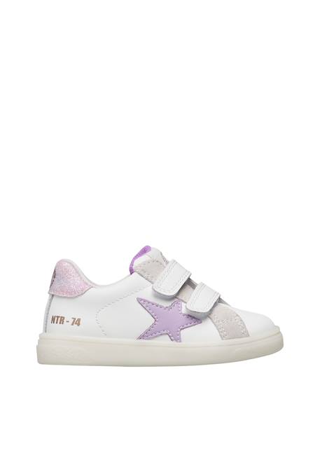 Baskets en cuir et en daim pinn vl. Blanc-lilas 1 - vertbaudet enfant 