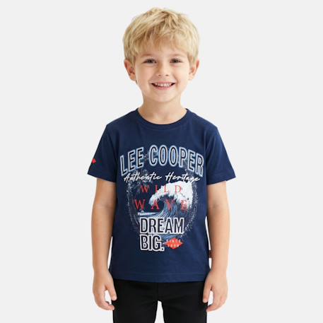T-shirt manches courtes garçon avec imprimé Blanc+Bleu+Gris+Marine 16 - vertbaudet enfant 