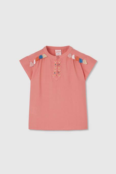 T-shirt fille coton Rose 1 - vertbaudet enfant 