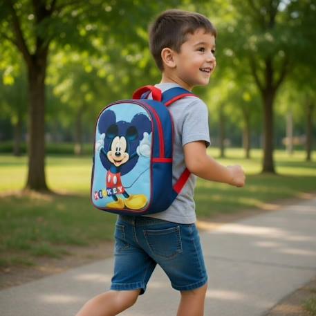 Sac à dos enfant 30x26x10 cm à motif mickey Bleu 2 - vertbaudet enfant 