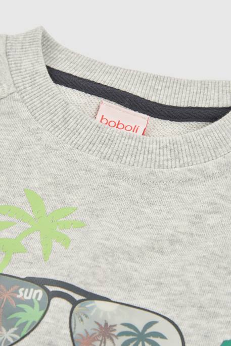 Sweat-shirt en molleton garçon Gris 3 - vertbaudet enfant 