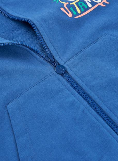 Sweat zippé enfant capuche coton Bleu 3 - vertbaudet enfant 