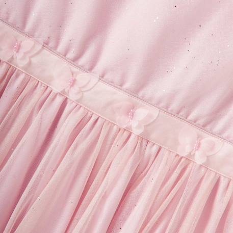 Robe demoiselle d'honneur   poudré avec noeud dos   hepburn Rose paillettes argentées 5 - vertbaudet enfant 