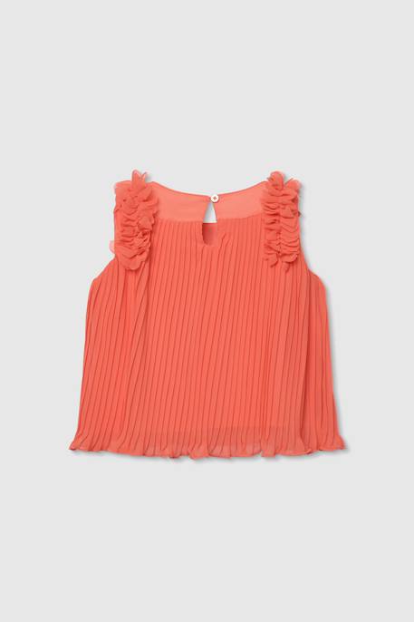 Tee-shirt fille en mousseline Rouge 2 - vertbaudet enfant 