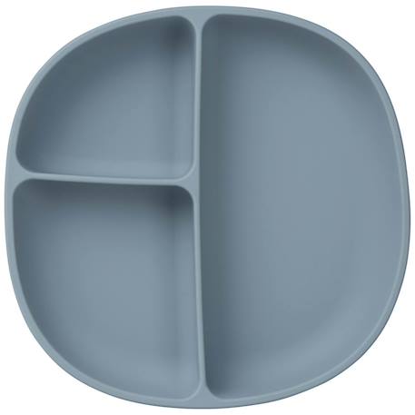Assiette bébé silicone ventouse avec couvercle Bleu+Rose+Vert 3 - vertbaudet enfant 
