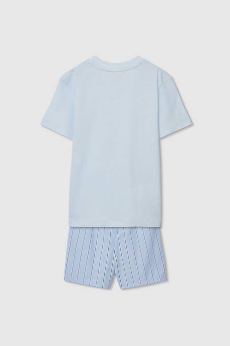 Pyjama enfant en coton à manches courtes Bleu 2 - vertbaudet enfant 