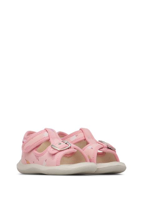 Sandales à bout ouvert « open toe » en tissu paros Rose- 2 - vertbaudet enfant 