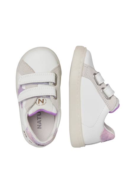 Baskets en cuir et en daim pinn vl. Blanc-lilas 4 - vertbaudet enfant 