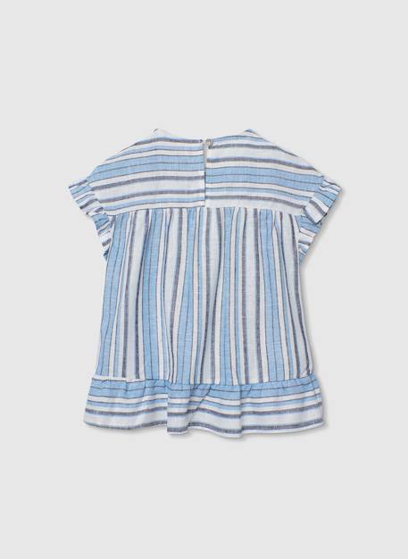 Blouse fille lin rayures Multicolore 2 - vertbaudet enfant 