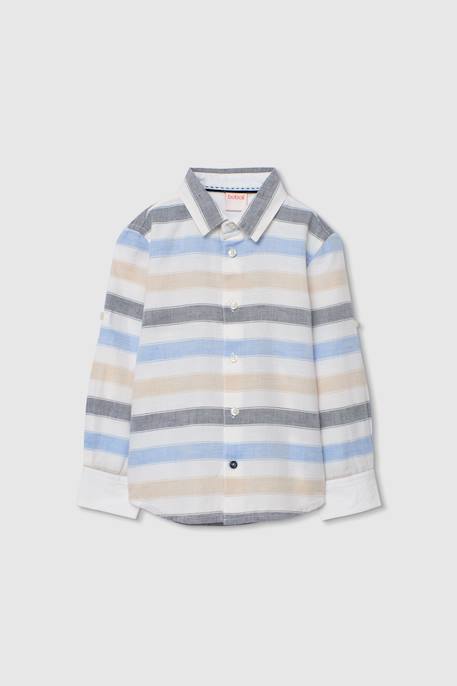 Garçon-Chemise-Chemise en lin rayée