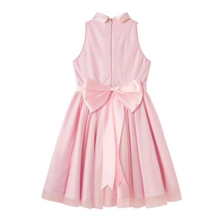 Robe demoiselle d'honneur   poudré avec noeud dos   hepburn Rose paillettes argentées 2 - vertbaudet enfant 