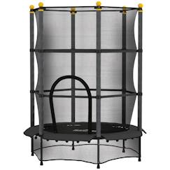 Trampoline de jardin enfants ø 1,40 x 1,90h m filet de sécurité porte zipée couvre-ressorts 6 poteaux rembourrés inclus  - vertbaudet enfant