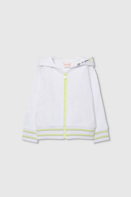 Sweat zippé à capuche polaire Blanc 1 - vertbaudet enfant 