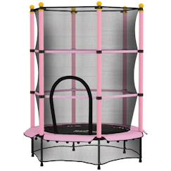Trampoline de jardin enfants ø 1,40 x 1,90h m filet de sécurité porte zipée couvre-ressorts 6 poteaux rembourrés inclus  - vertbaudet enfant