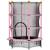 Trampoline de jardin enfants ø 1,40 x 1,90h m filet de sécurité porte zipée couvre-ressorts 6 poteaux rembourrés inclus Bleu+Noir+Rose 5 - vertbaudet enfant 