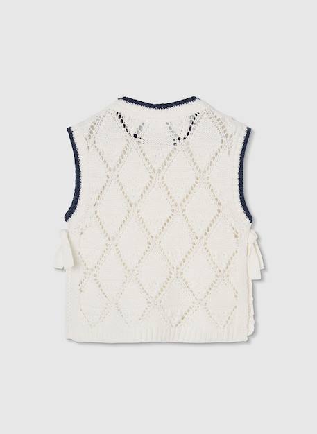 Pull sans manches fille en coton Blanc 2 - vertbaudet enfant 