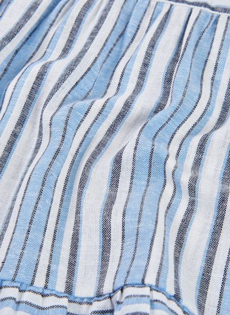 Blouse fille lin rayures Multicolore 4 - vertbaudet enfant 