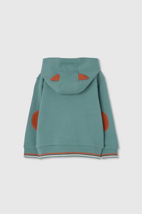 Sweat zippé à capuche enfant Vert 2 - vertbaudet enfant 