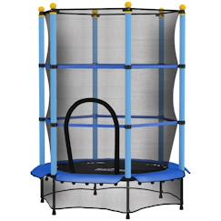 Trampoline de jardin enfants ø 1,40 x 1,90h m filet de sécurité porte zipée couvre-ressorts 6 poteaux rembourrés inclus  - vertbaudet enfant
