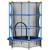 Trampoline de jardin enfants ø 1,40 x 1,90h m filet de sécurité porte zipée couvre-ressorts 6 poteaux rembourrés inclus Bleu+Noir+Rose 1 - vertbaudet enfant 