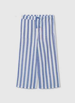 Pantalon fille lin rayé  - vertbaudet enfant