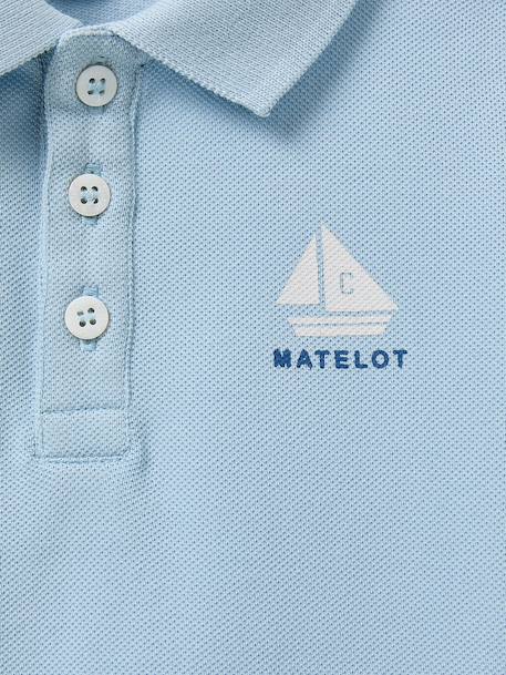 Polo maille piquée bébé - coton biologique Bleu pastel 2 - vertbaudet enfant 