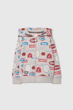 -Sweat à capuche zippé garçon en molleton imprimé
