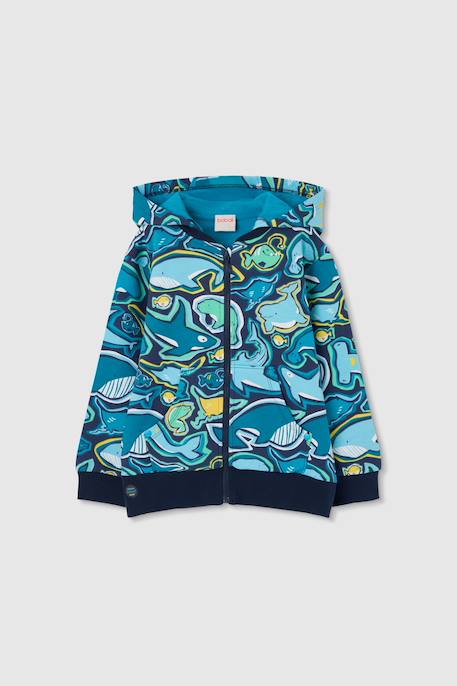 Garçon-Sweat zippé à capuche garçon imprimé  requins