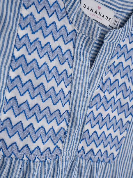 Robe à motif zigzag, doublée, fille, DANAMADE bleu 3 - vertbaudet enfant 