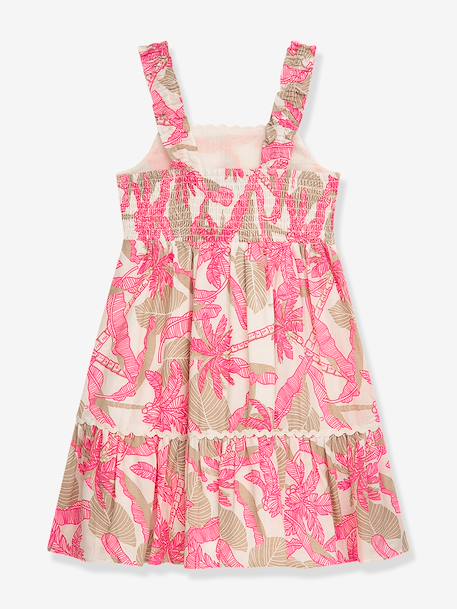 Robe d'été, volants, imprimé palmiers fille DANAMADE rose 2 - vertbaudet enfant 
