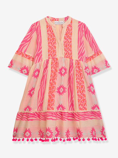 Robe à motif bohème graphique fille DANAMADE rose 1 - vertbaudet enfant 