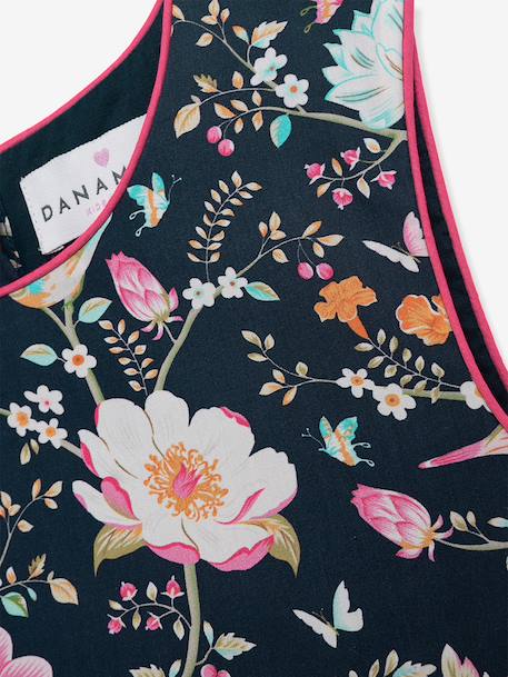 Robe à imprimé fleuri et ceinture fille DANAMADE marine 3 - vertbaudet enfant 