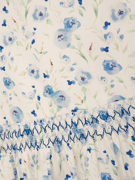 Robe d'été à motif fleuri, taille smockée fille DANAMADE pêche 3 - vertbaudet enfant 