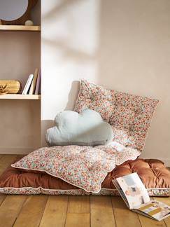 Linge de maison et décoration-Décoration-Matelas de sol bi-matière fleurs/velours RETRO FLOWER