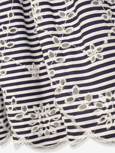 Robe à rayures et motif en dentelle fille DANAMADE marine 3 - vertbaudet enfant 