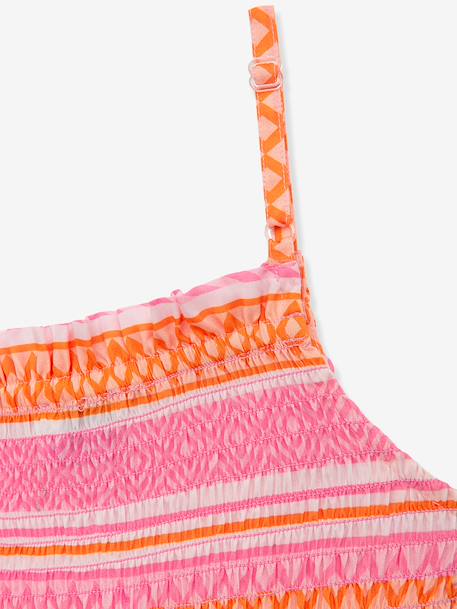 Robe à motifs floraux et géométriques fille DANAMADE orange 3 - vertbaudet enfant 
