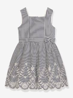 -Robe à rayures et motif en dentelle fille DANAMADE