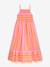 Robe à motifs floraux et géométriques fille DANAMADE orange 2 - vertbaudet enfant 
