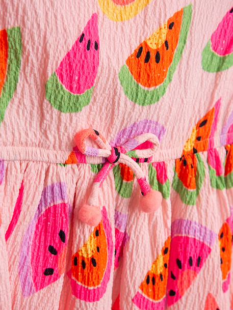 Robe avec nœud et imprimé pastèque fille DANAMADE rose dragée 3 - vertbaudet enfant 