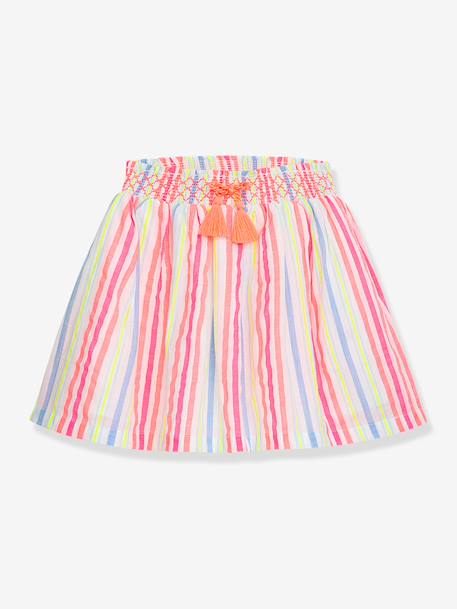 Fille-Jupe-Jupe d'été fille, rayures multicolores et pompons DANAMADE