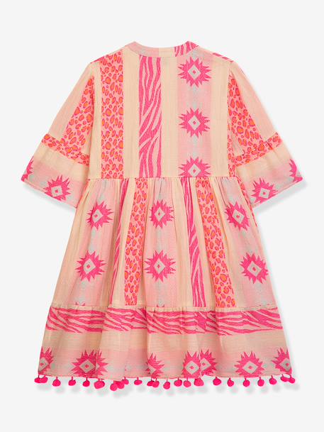 Robe à motif bohème graphique fille DANAMADE rose 2 - vertbaudet enfant 