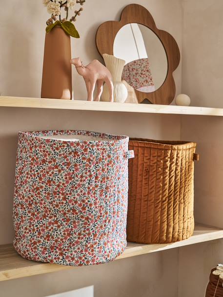 Lot 2 paniers RETRO FLOWER cannelle 1 - vertbaudet enfant 