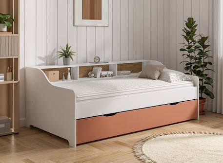 Lit gigogne avec rangement  achille Terracotta 1 - vertbaudet enfant 